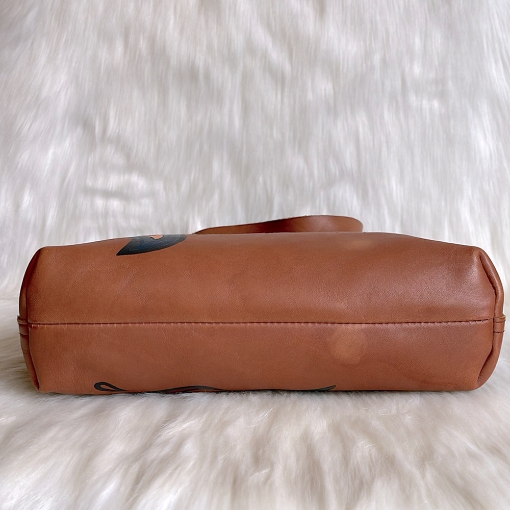 Floral Brown Leather Crossbody Bag - Picture 6 of 15
